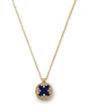 Roberto Coin 18k Yellow Gold Venetia Medallion Blue Lapis & Diamond Petite Pendant Necklace In Gold