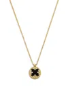 Roberto Coin 18k Yellow Gold Venetian Medallion Black Jade & Diamond Pendant Necklace, 16-18 In Gold