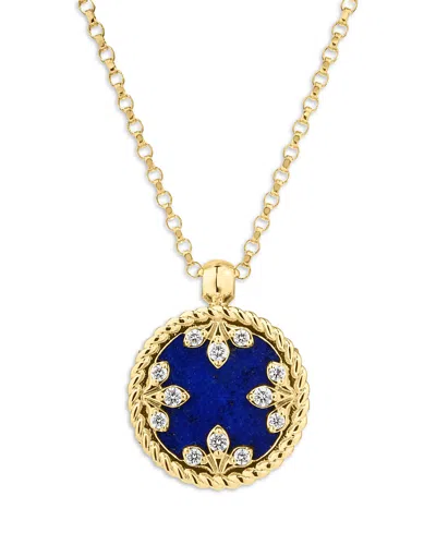 Roberto Coin 18k Yellow Gold Venetian Medallion Black Jade & Diamond Pendant Necklace, 16-18 In Transparent