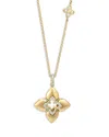 Roberto Coin 18k Yellow Gold Venetian Princess Cabochon Diamond Flower Pendant Necklace, 16-18 In Gold