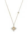 Roberto Coin 18k Yellow Gold Venetian Princess Cabochon Mother Of Pearl & Diamond Flower Pendant Necklace, 16-18 In Gold