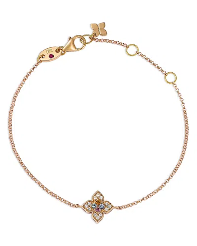 Roberto Coin 18k Yellow Gold Venetian Princess Carnevale Multi Gemstone & Diamond Flower Bracelet