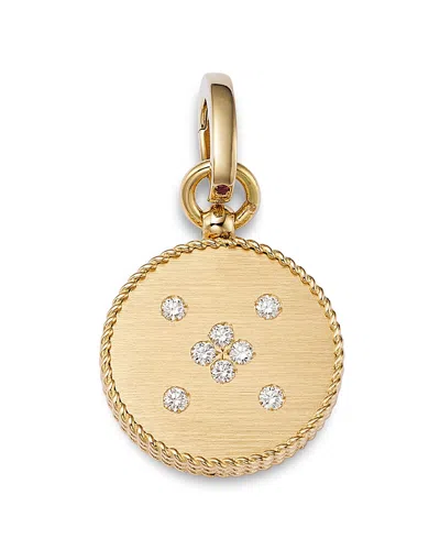 Roberto Coin 18k Yellow Gold Venetian Princess Diamond Flower Disc Pendant