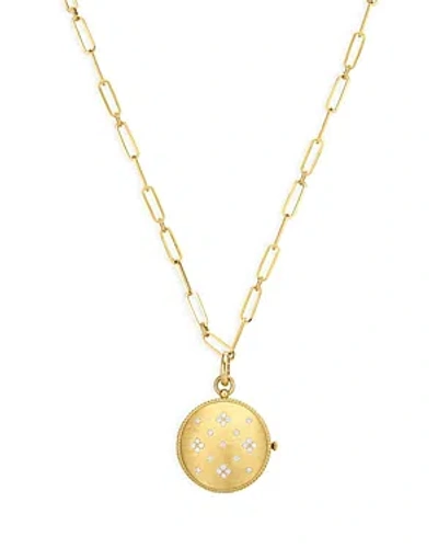 Roberto Coin 18k Yellow Gold Venetian Princess Diamond Locket Pendant Necklace, 19