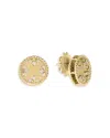 Roberto Coin 18k Yellow Gold Venetian Princess Medallion Diamond Stud Earrings In Gold