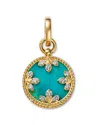 Roberto Coin 18k Yellow Gold Venetian Princess Medallion Turquoise & Diamond Pendant