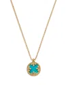 Roberto Coin 18k Yellow Gold Venetian Princess Medallion Turquoise, Mother Of Pearl, & Diamond Reversible Pendant In Gold