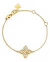 Roberto Coin 18k Yellow Gold Venetian Princess Mother Of Pearl & Diamond Flower Link Bracelet In Gold
