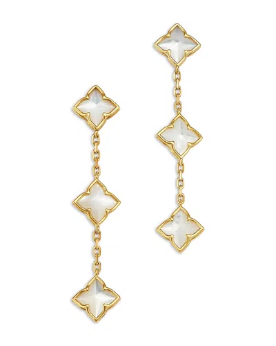 Roberto Coin 18k Yellow Gold Venetian Princess Mother Of Pearl Drop Earrings In White