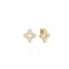 Roberto Coin 18k Yellow Gold Venetian Princess Pave Diamond Medium Flower Stud Earrings - 7773266aye