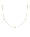 Roberto Coin 18k Yellow Gold Verona Love By The Inch 5 Station Flower Diamond Necklace, 17 In Gold