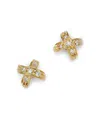Roberto Coin 18k Yellow Gold 'x' Pave Stud Earrings In Yellow Gold