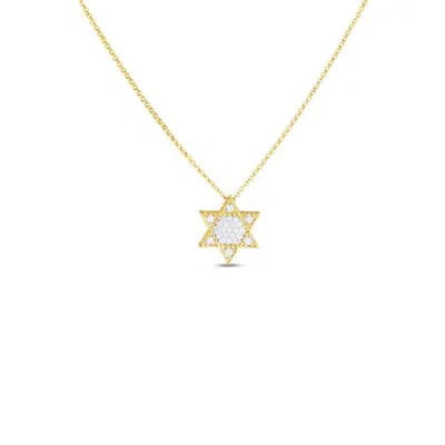Roberto Coin 18k Yellow/white Gold Princess Diamond Star Of David Necklace - 7771774aj18x