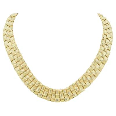 Pre-owned Roberto Coin 18kt  Necklace Woven Design In Multi