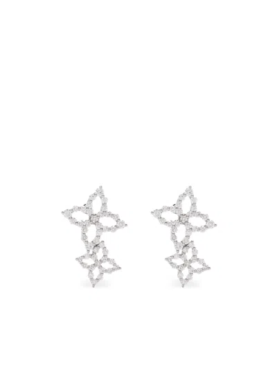 Roberto Coin 18k白金 Flower 吊饰耳环 In Silver