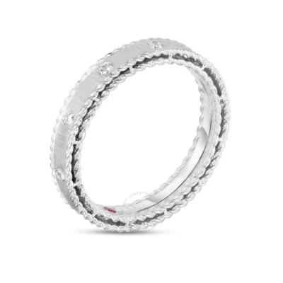 Roberto Coin 18kt White Gold Princess Band Ring With Diamonds