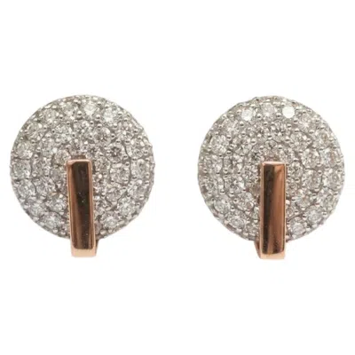 Pre-owned Roberto Coin 2 Carat Diamond Two-tone Gold Stud Earrings In Multiple