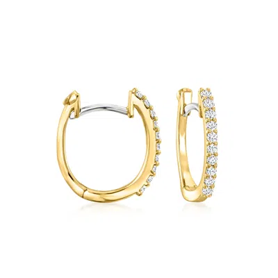 Roberto Coin .20 Ct. T.w. Diamond Inside-outside Hoop Earrings In 18kt Yellow Gold