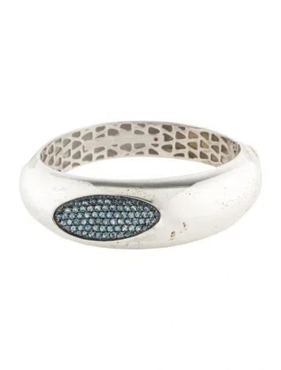 Pre-owned Roberto Coin 3.48ctw Topaz Capri Plus Hinged Bagle, 6.5" In Multi