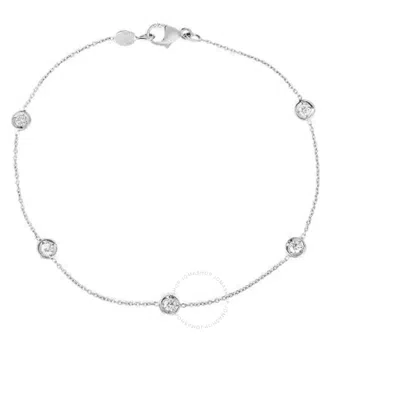 Roberto Coin 5 Diamond Station Bracelet In 18kt White Gold - 001316awlbd0 In Metallic