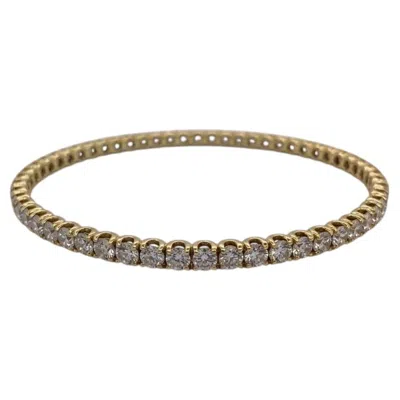 Pre-owned Roberto Coin 8 Carat Diamond 18k Yellow Gold Eternity Bangle Bracelet