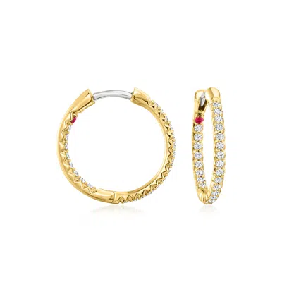 Roberto Coin .80 Ct. T.w. Diamond Inside-outside Hoop Earrings In 18kt Yellow Gold