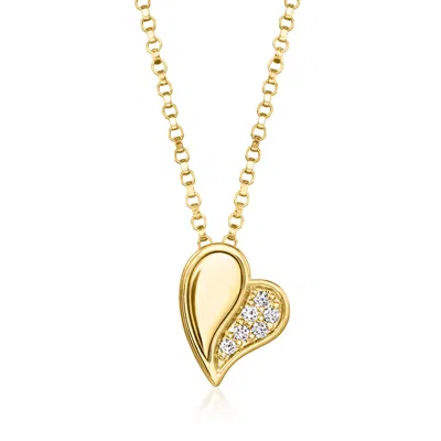 Roberto Coin "amorino" Diamond Heart Necklace In 18kt Yellow Gold