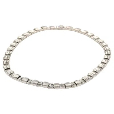 Pre-owned Roberto Coin Appasionata 18k White Gold Necklace With Diamond Clasp