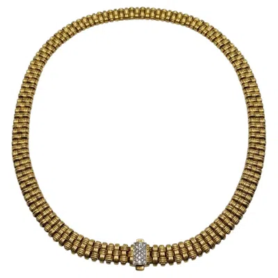 Pre-owned Roberto Coin Appassionata Collection Diamond 18k Yellow Gold Collar Necklace