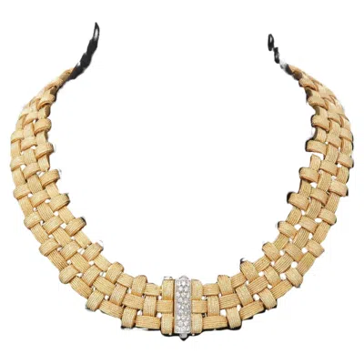 Pre-owned Roberto Coin Appassionata Diamond 18k Yellow Gold Choker Necklace