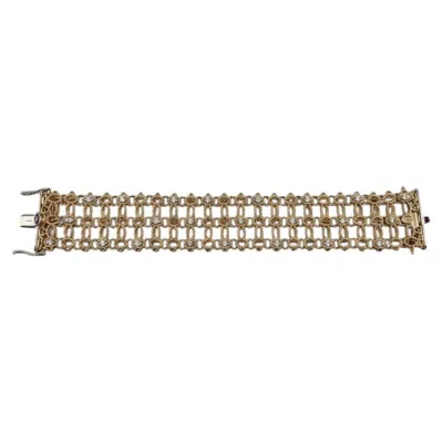 Pre-owned Roberto Coin Barocco Collection Diamond 18k Rose And White Gold Bracelet