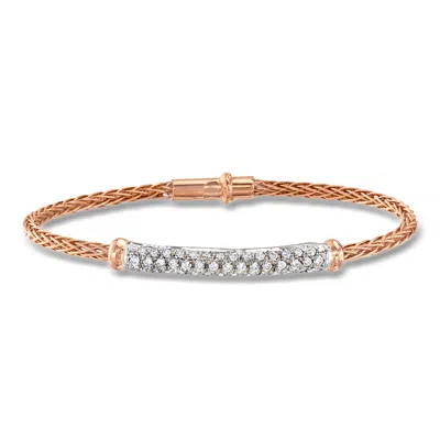 Pre-owned Roberto Coin C. 1990 Vintage  .95 Ct. T.w. Diamond Station Bracelet In 18kt Two-tone Gold In Gold,silver