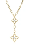 Roberto Coin 18k Yellow Cialoma Diamond Flower Lariat Necklace, 16 In Yellow Gold