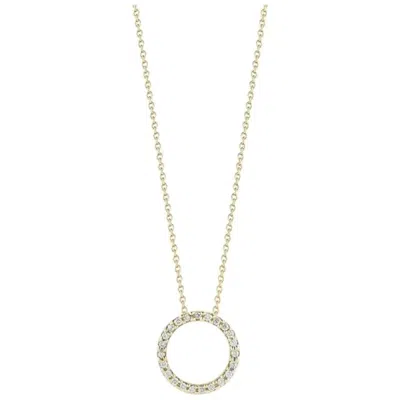 Roberto Coin Circle Pendent With Diamonds 001258aychx0 In Yellow