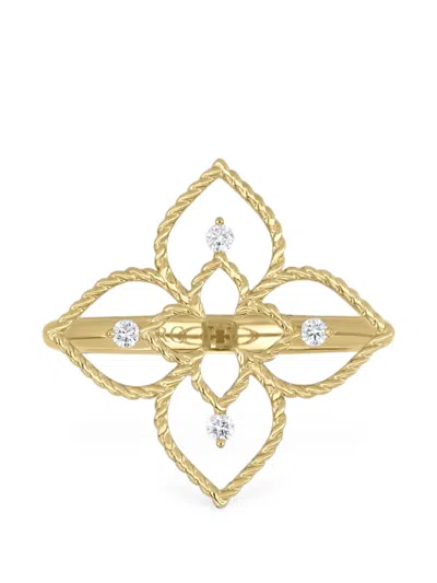 Roberto Coin Desert Flower Princess Diamond Ring In Gold