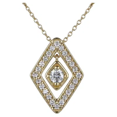 Pre-owned Roberto Coin Diamante 18k Yellow Gold Diamond Pendant Necklace
