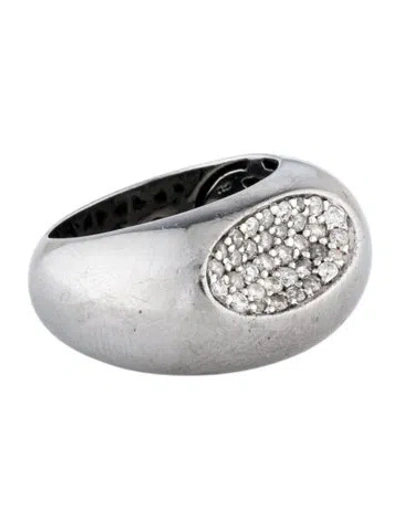 Pre-owned Roberto Coin Diamond Capri Plus Signet Ring In Multi