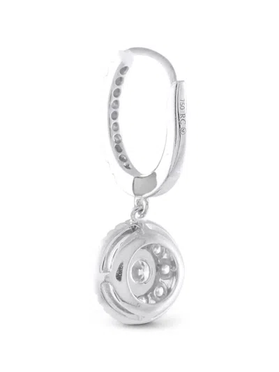 Pre-owned Roberto Coin Diamond Drop Earrings In Silver