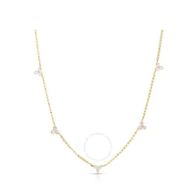 Roberto Coin Diamond Flower Five Station Necklace - 7773261ay17x In Yellow