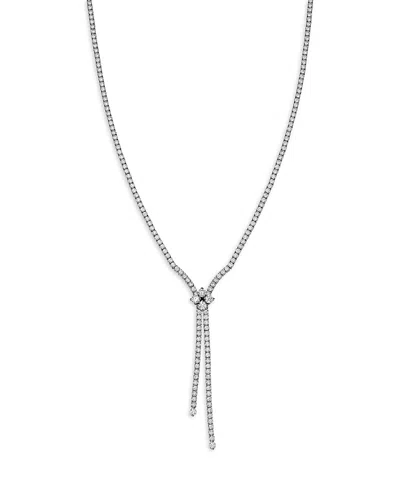 Roberto Coin Diamond Flower Lariat Necklace In 18k White Gold, 9.38 Tcw