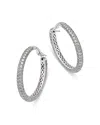Roberto Coin Diamond Hoop Earrings In 18k White Gold In Gold