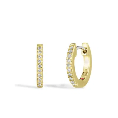 Roberto Coin Diamond Huggie Earrings In Yellow Gold