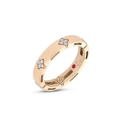 Roberto Coin Diamond Quatrefoil Ring In Rose Gold