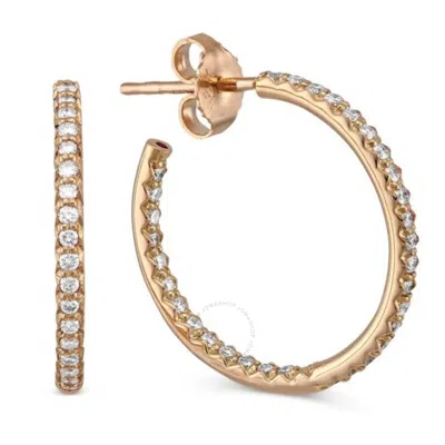 Roberto Coin Diamond Small Inside Out Open Hoop Earrings In Rose Gold - 000604axerx0 In Pink/rose Gold Tone/gold Tone