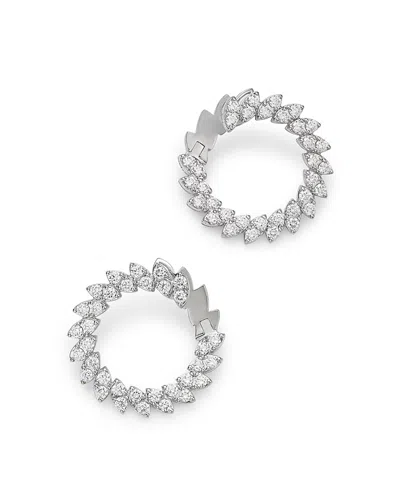 Roberto Coin Diamond Spiral Hoop Earrings In 18k White Gold
