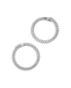 Roberto Coin Diamond Spiral Hoop Earrings In 18k White Gold, 4.24 Tcw In Metallic