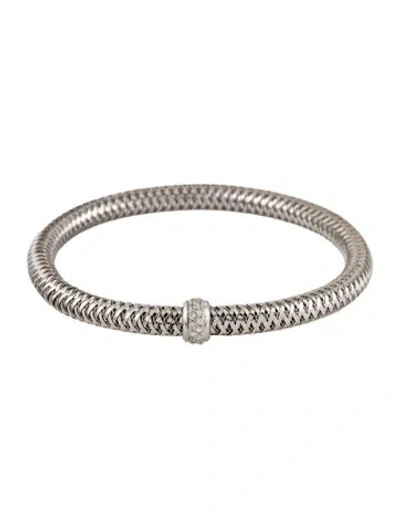 Pre-owned Roberto Coin Diamond Station Flex Bracelet, 7.25" In Multi