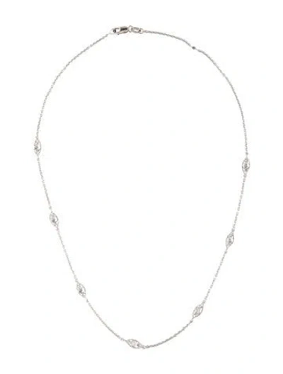 Pre-owned Roberto Coin Diamond Station Necklace, 16" In Multicolor