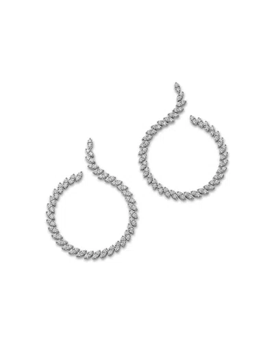 Roberto Coin Diamond Swirl Drop Earrings In 18k White Gold