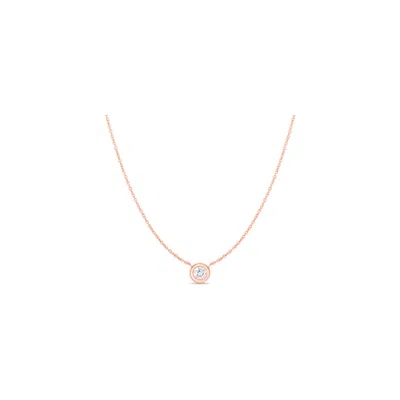 Roberto Coin Diamonds By The Inch 18k Rose Gold Solitaire Necklace